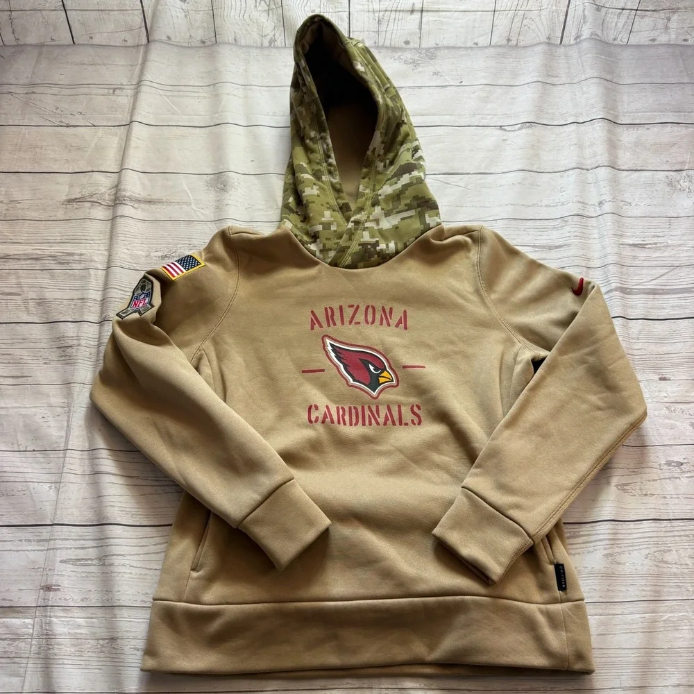 Arizona Cardinals NFL Nike‎ Salute To Service Hoodie Sweater Beige Youth Size M